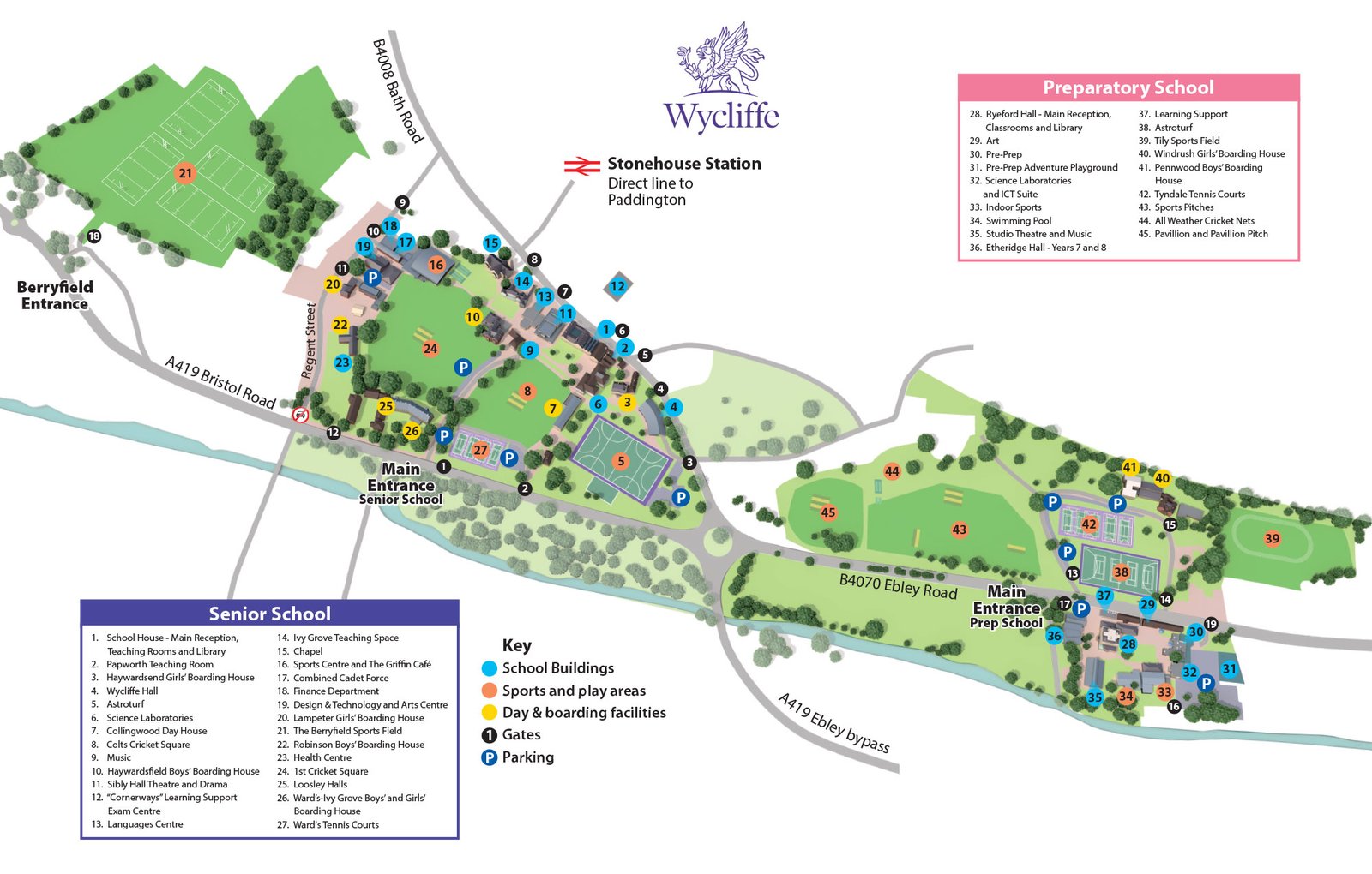 Wycliffe College Map