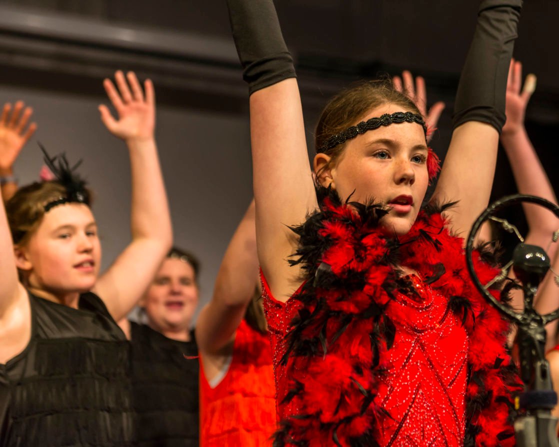 wycliffe girls dancing onstage