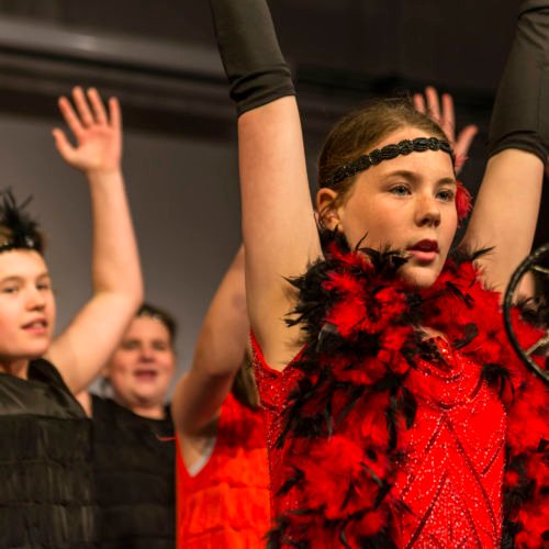 wycliffe girls dancing onstage