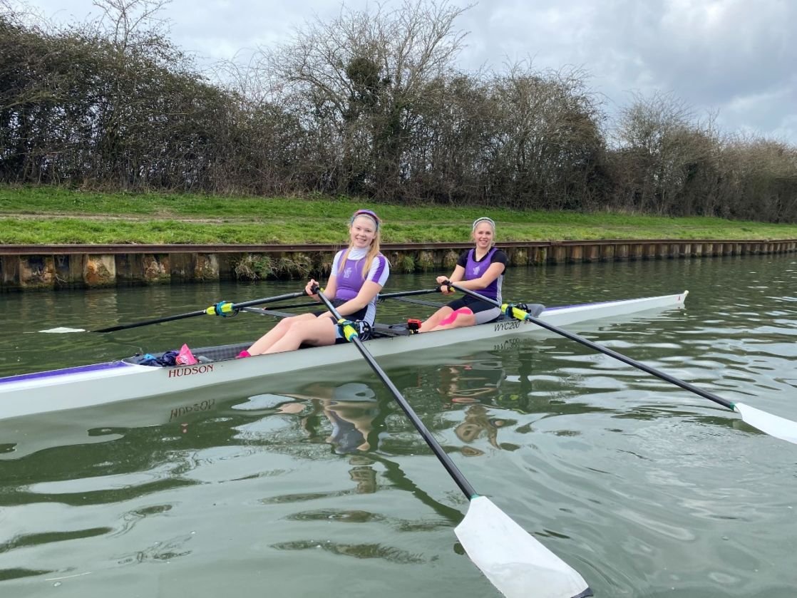rachel and stella from wycliffe college competing in junior GB rowing trials
