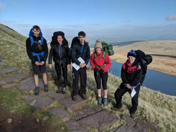 Wycliffe pupils on a trip next to a river